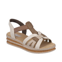 Sandały RIEKER 62918 Beige kombi